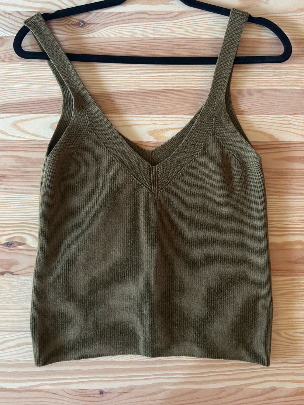 Green knit tank top